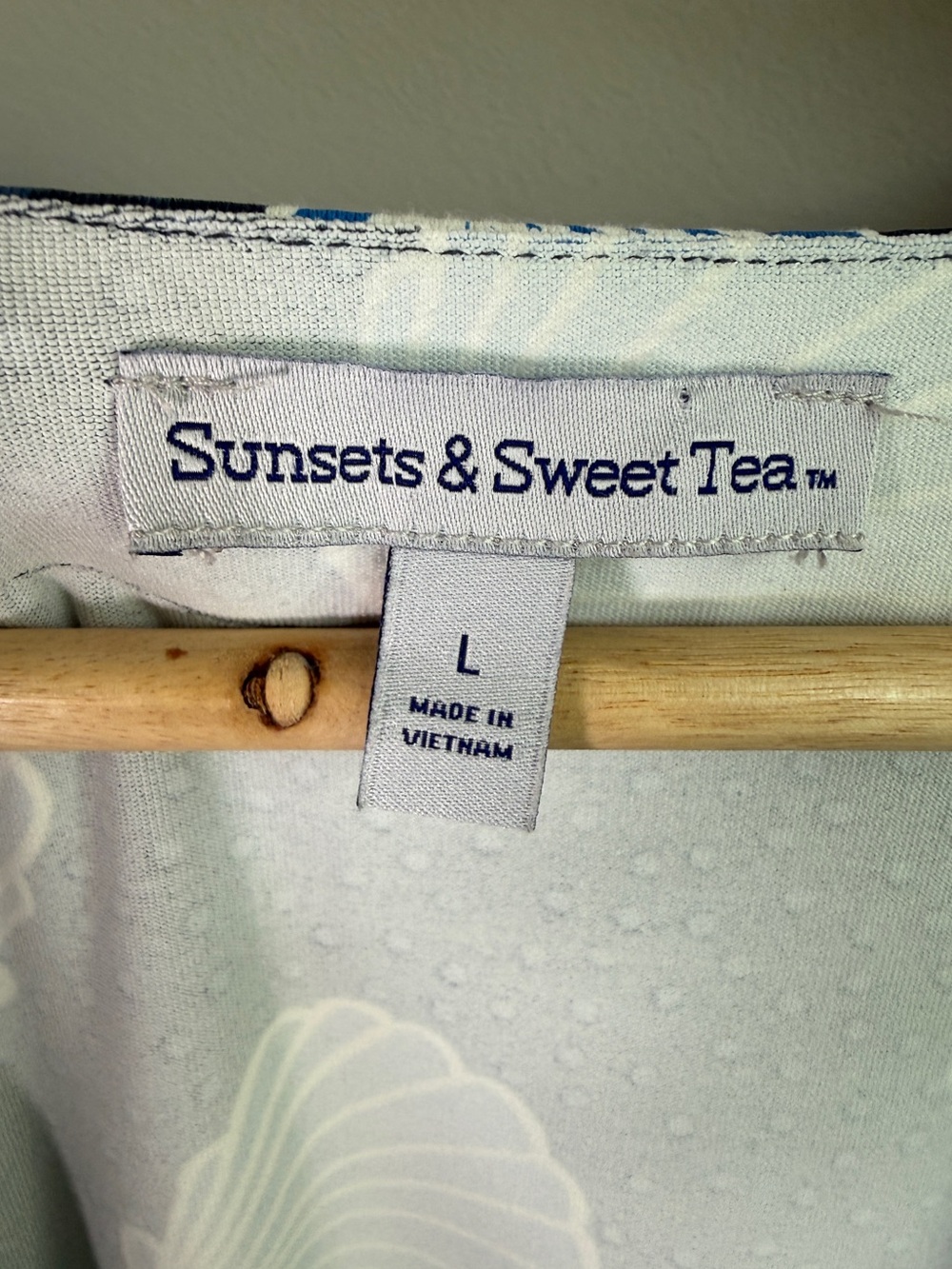 Sunsets & Sweet Tea Navy Seashell Print Dress Pockets Coastal Nantucket Size L - Picture 5 of 7